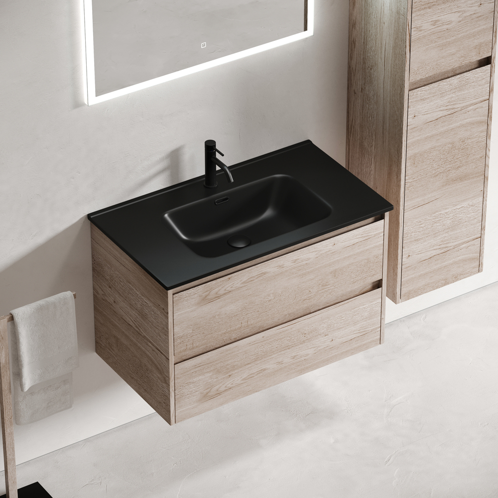 Тумба подвесная под раковину Sancos Libra, дуб галифакс натуральный 790х450х500 мм