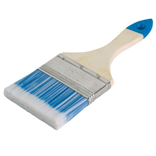 Кисть плоская Лазурит  -  Стандарт  75мм /иск.щетина, дер. руч. TOOLBERG  (Лакра) 0111415