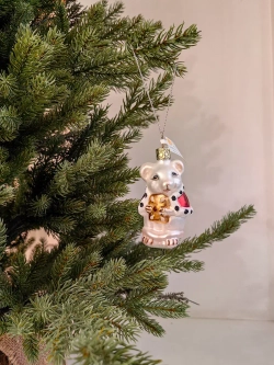 Елочная игрушка Мышь-король стекло