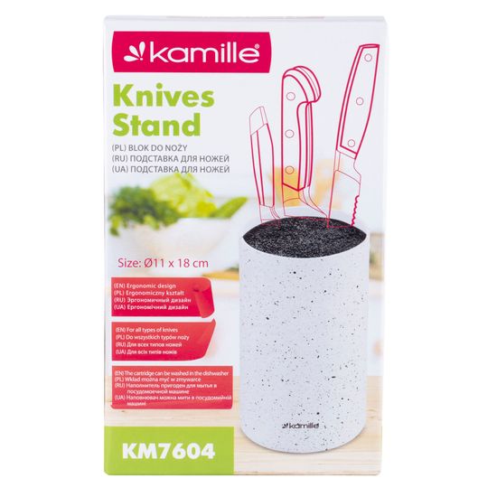 Подставка для ножей 18 см. круглая Kamille KM-7604