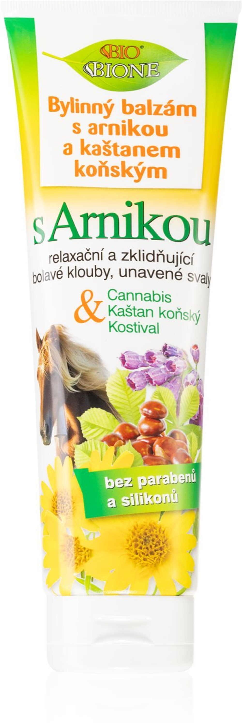 Bione Cosmetics Cannabis s Arnikou - травяной бальзам с арникой и конским каштаном /   300  ml  / GTIN 8595061611859