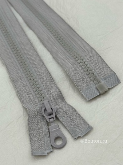 Молния тракторная серая