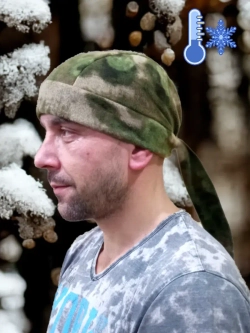Бандана зимняя теплая дюраг из флиса мох
