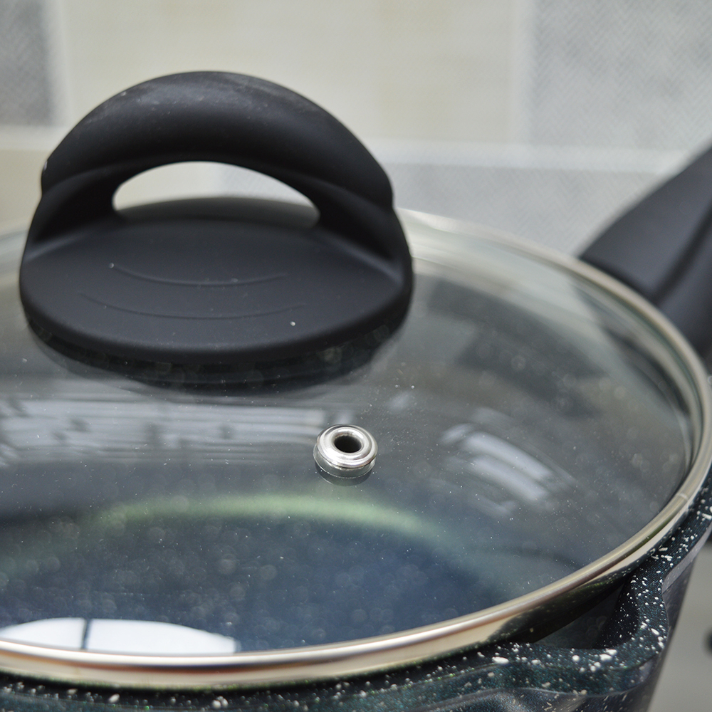 Ковш 1,5л Сияние Green со стеклянной крышкой, кш1811Gr