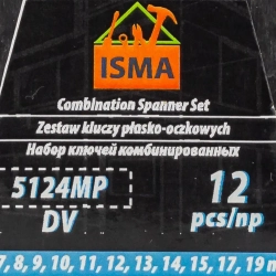 Ключи комбинированные, набор 12пр. (6-15, 17, 19мм) ISMA ISMA-5124MP DV