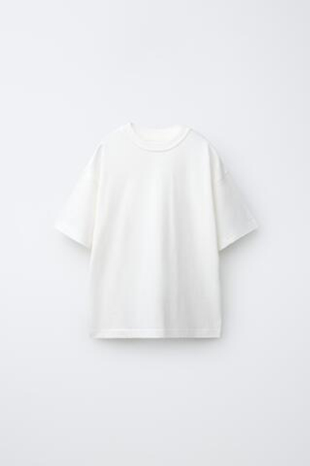 ZARA НАБОР ИЗ ТРЕХ ОДНОТОННЫХ ФУТБОЛОК, БЕЛЫЙ