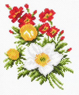 "Морозник и примула"-1294/1 канва с рисунком