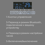 Зеркало с подсветкой Норман Neo-6, 80х60 см (сенсорный выключатель, часы, подогрев, холодый свет)