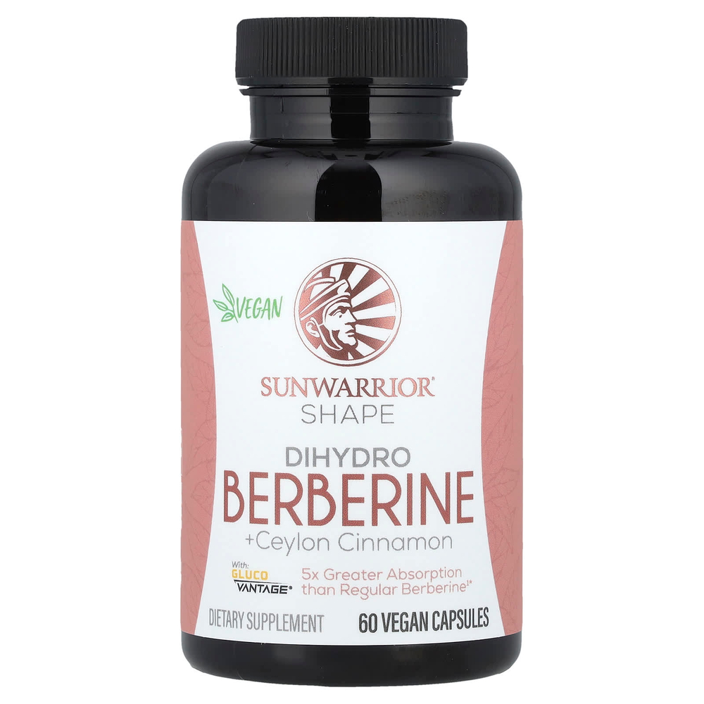 Sunwarrior, Shape, дигидро-берберин + цейлонская корица, 60 веганских капсул