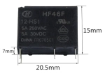 Реле HF62 12V 16A, электромеханическое, субминиатюрное 2шт