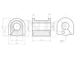 Втулка заднего стабилизатора UNIO RMP-10162