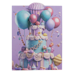 Пакет подарочный "Праздник" 30*39*11см, тисн.серебр,ручки-шнурок,4 диз.