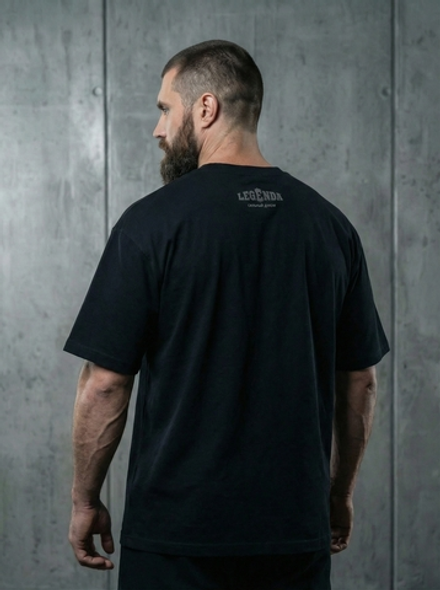 Футболка оверсайз хлопковая черная Legenda Сгущенка
