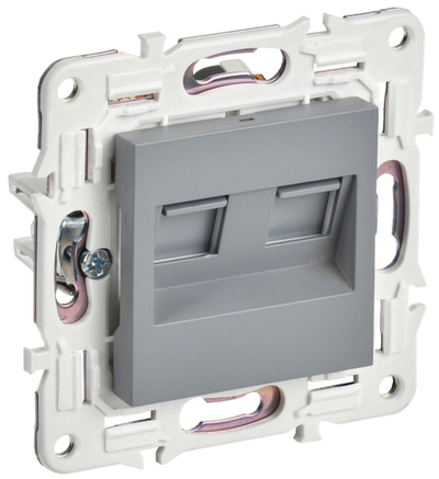 SKANDY Розетка компьютерная двойная RJ45 кат.6 SK-K04Gr серый IEK