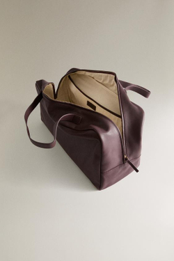 ZARA HOME КОЖАНАЯ ДОРОЖНАЯ СУМКА, БОРДОВЫЙ