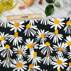 Ткань флис ромашки летние цветы