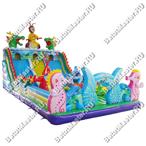 Коммерческий надувной батут "Затерянный остров" 14*7*7 м