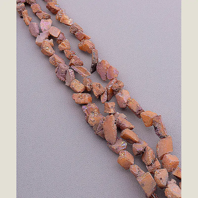 Нитка Кварц 34 см. (Без замка) - Коричневая