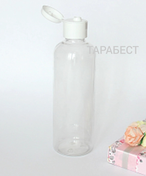 Флакон 200 мл пластик прозрачный с крышкой флип топ