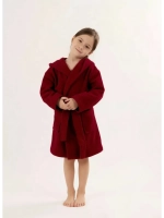Халат детский махровый "Элит" с капюшоном, цвет: 945-Бордовый