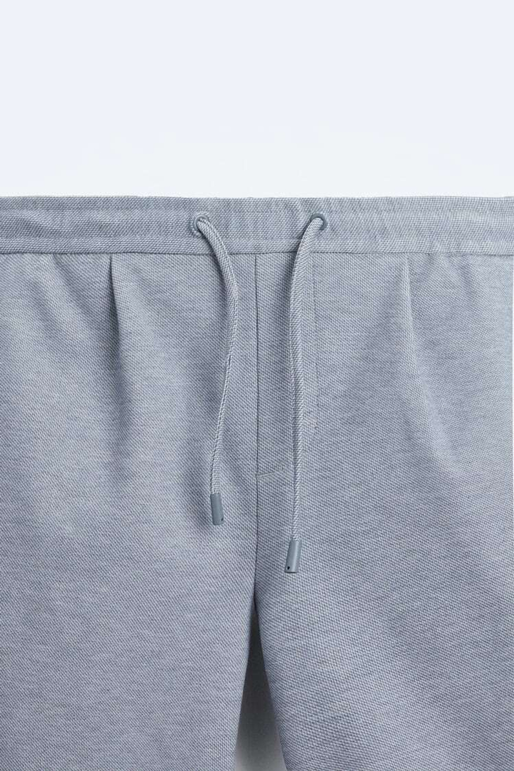 ZARA ШОРТЫ КОМФОРТНОЙ ПОСАДКИ, ГОЛУБОЙ С МЕЛАНЖЕВЫМ ЭФФЕКТОМ