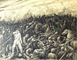 Лавров П. И. Из серии «Нашествие на Русь». Бумага, тушь. СССР. 1956 г.