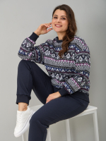 Костюм с брюками КБ-90М/орнаментграфит-баклажан