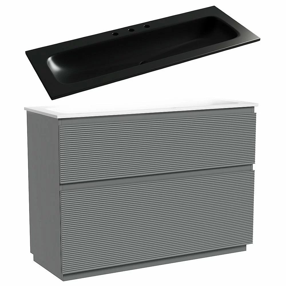 Тумба с раковиной Sancos FOLK Floor FL120FES/CN7024MB 120 Ergraut soft