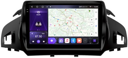 Магнитола для Ford Kuga 2011-2019 (рамка с зазорами) - Carmedia OL-9203-1 QLed+2K, Android 12, ТОП процессор, CarPlay, SIM-слот