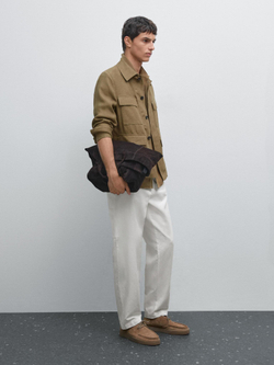 Massimo Dutti Зауженные брюки, кремовый