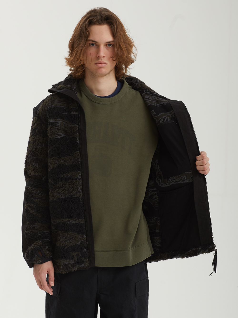 Мужская Куртка Camo Asym Sherpa Fleece