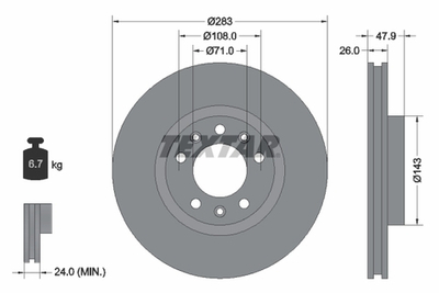 TEXTAR - 92267903-TET - Brake Disc