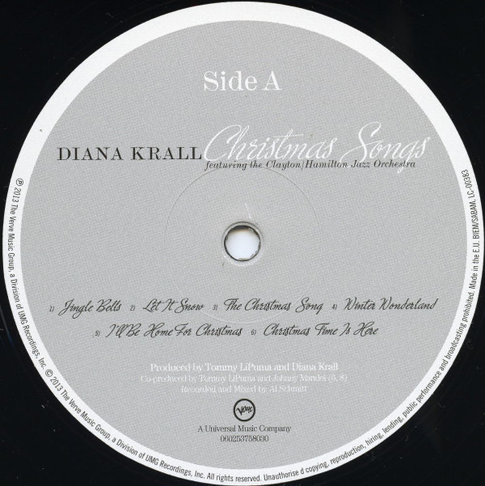 Diana Krall Featuring The Clayton-Hamilton Jazz Orchestra / Christmas Songs (LP)
