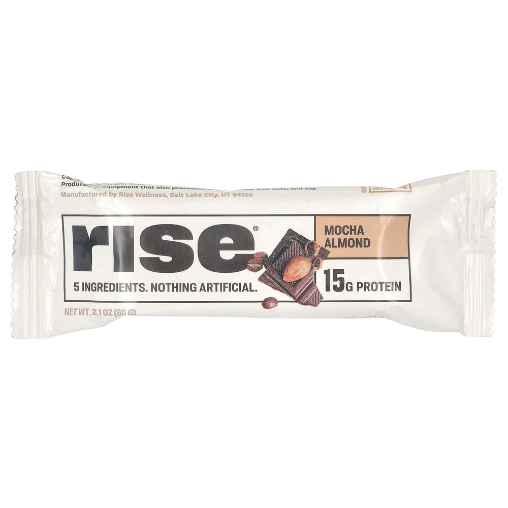 Rise Bar, Протеиновый батончик, мокко и миндаль, 12 батончиков, 60 г (2,1 унции)