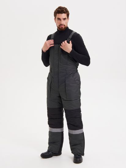 Костюм зимний "Нордмен"полукомбинезон (серый/черный)
