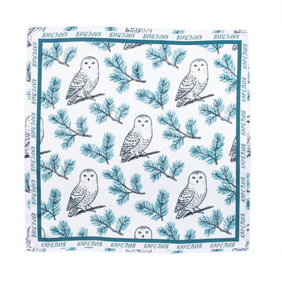 Шейный платок «Совушки», 70×70 см