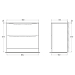 Тумба под раковину BelBagno 90 ACQUA-900-2C-PIA-BL Bianco Lucido