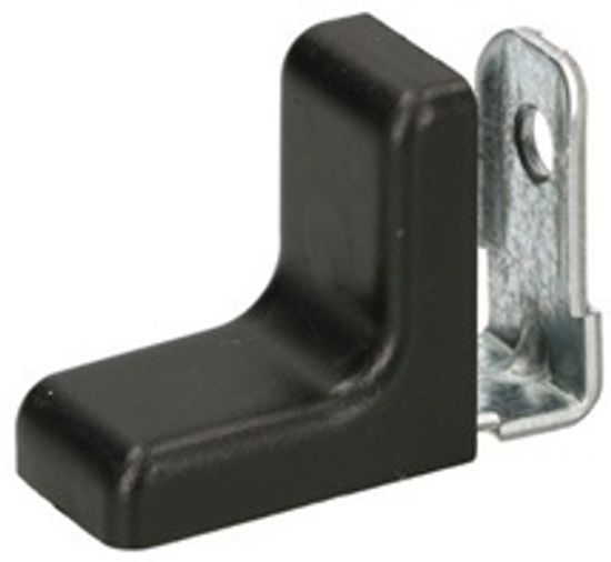 Стяжка угловая с заглушкой черный