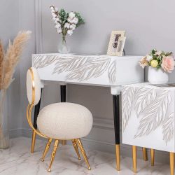 Банкетка Форте Золото Букле Белый