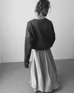 Юбка One Two Silk A-line Silver