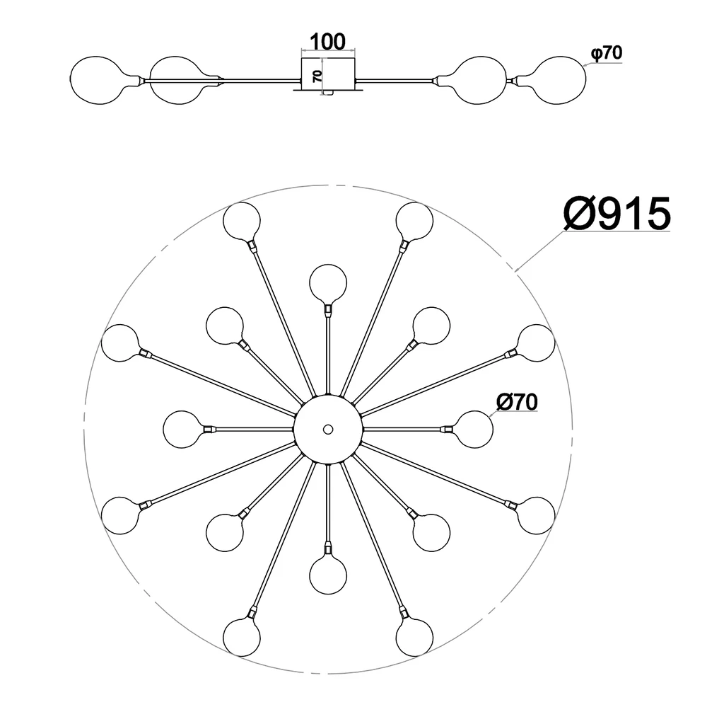 Потолочная люстра Escada STARFALL 2109/1 Copper