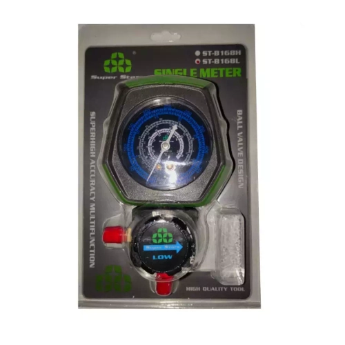 Манометрический коллектор Super Stars ST-B168L (R22/32/134/410; 1 вентильный, с мановакуумметром, без шлангов)