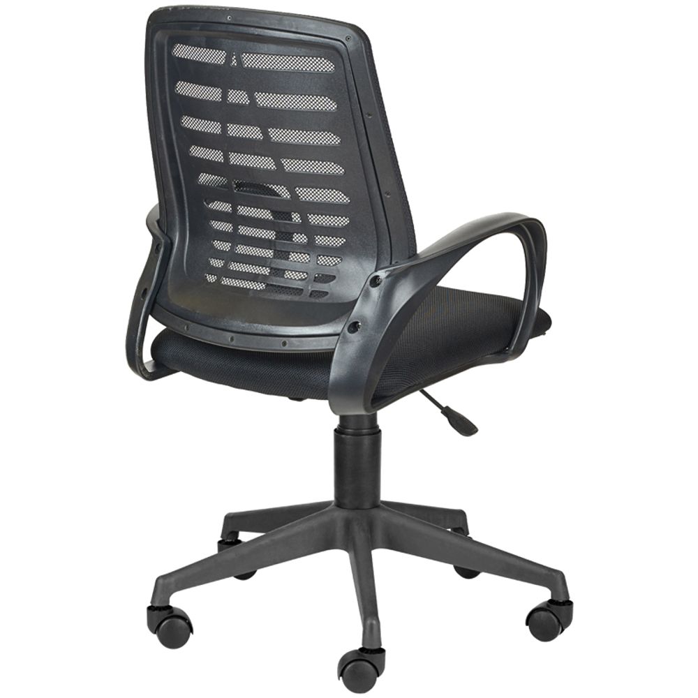 Кресло оператора Olss "Ирис", спинка сетка черная, сиденье ткань TW черная, опора-пиастра