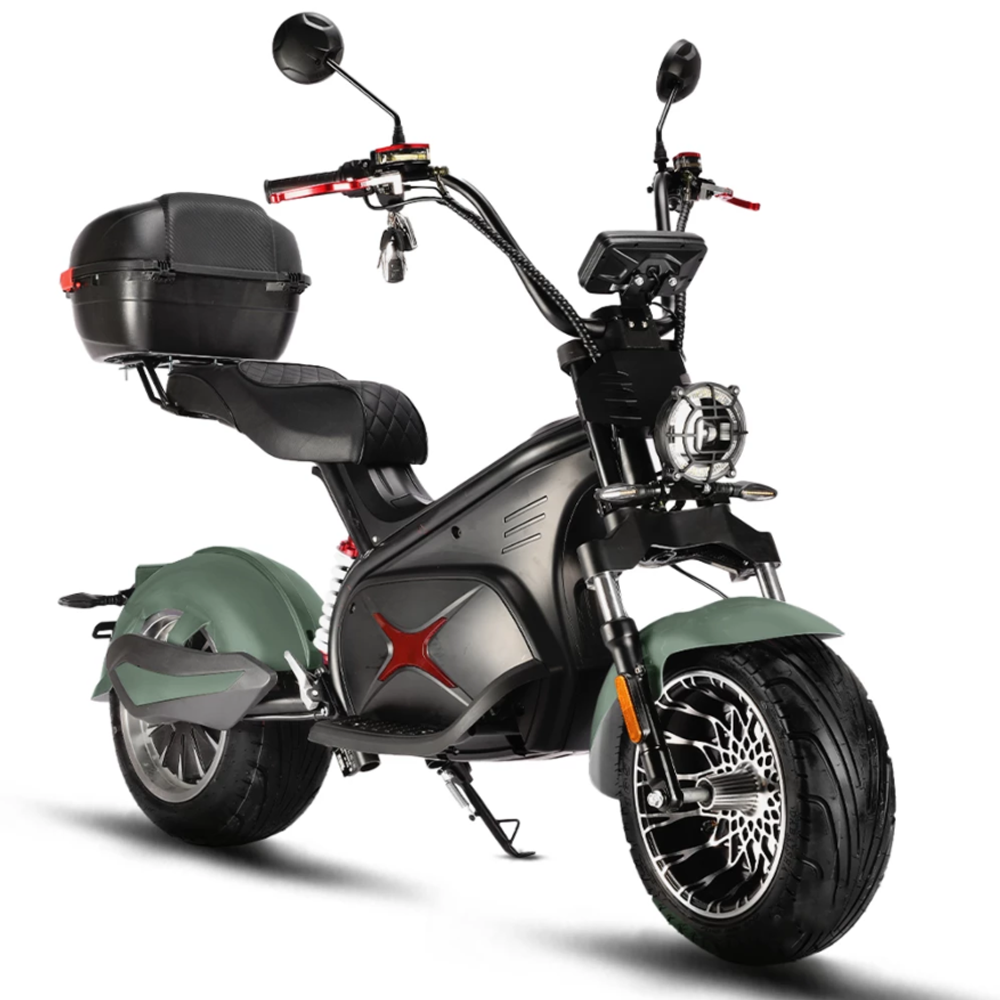 Электроскутер CityCoco WHITE SIBERIA BLACK SEA (GREEN) 5000W