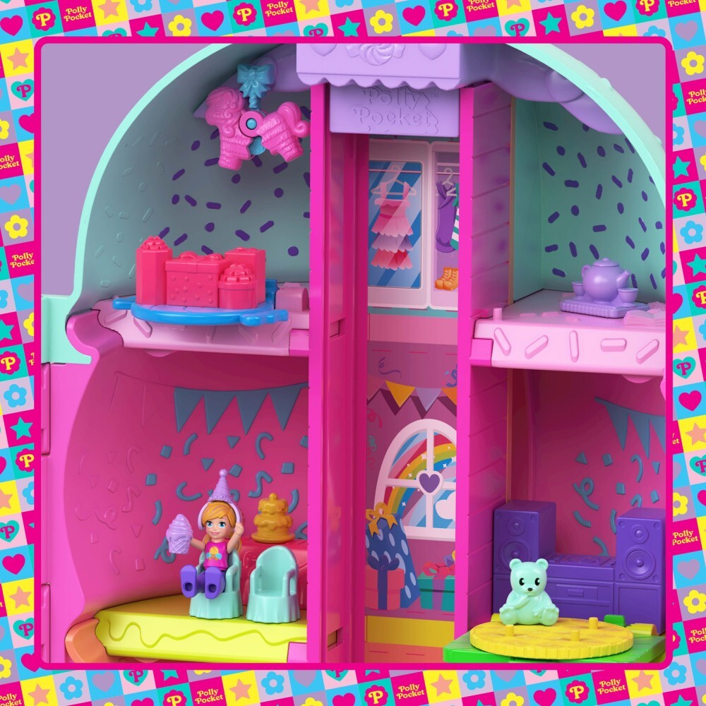 Polly Pocket - Игровой домик "Десерт мороженого" + 2 куклы + 25 аксессуаров JFT91