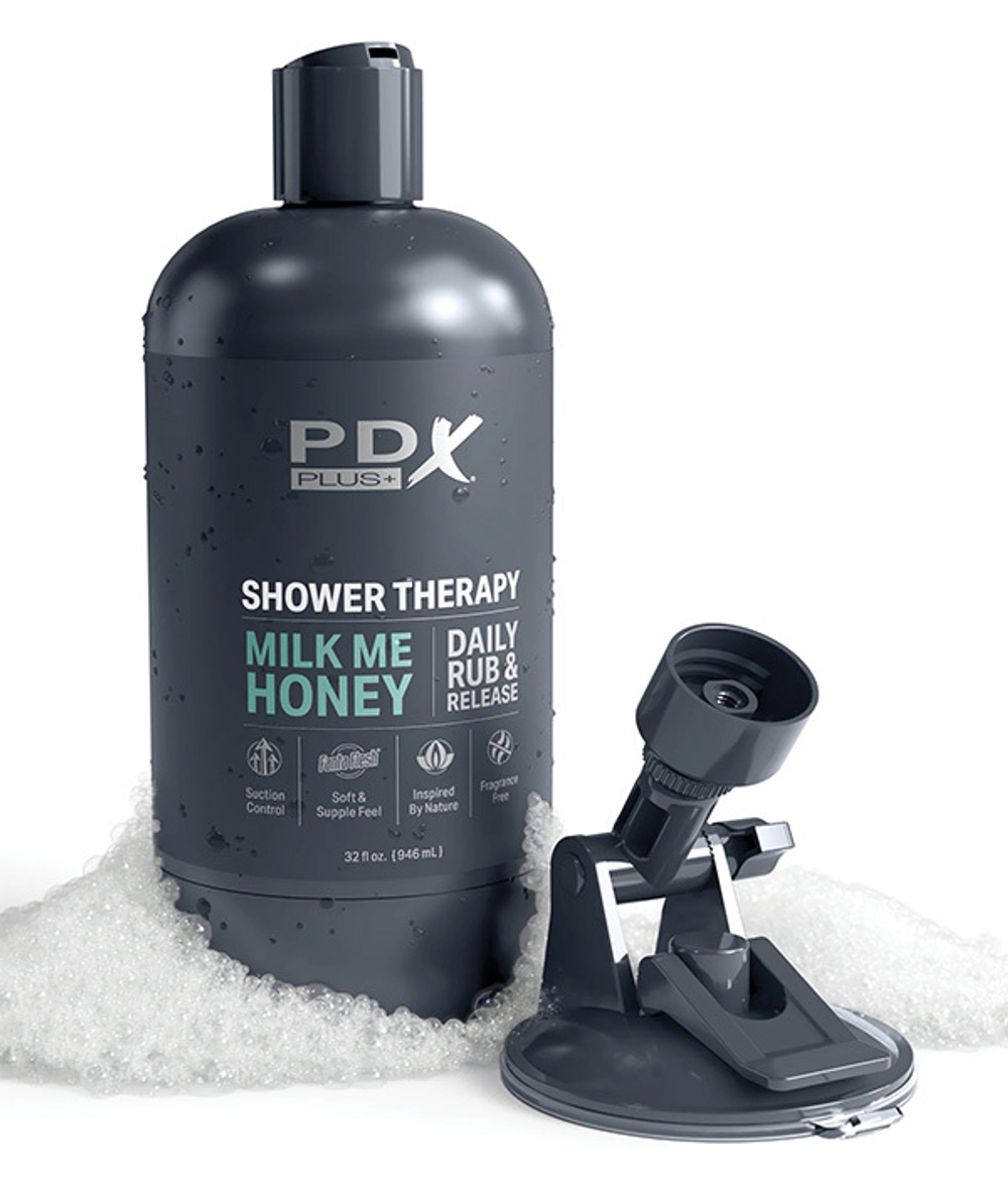 Мастурбатор-вагина 20,7см в виде бутылочки от шампуня PipeDream PDX Plus Shower Therapy Milk Me Honey Light Stroker RD62121