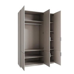 Шкаф распашной Валенсия- 3, серо-коричневый
