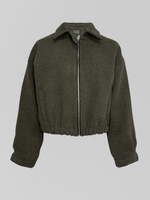 Бомбер Cherry однотонный укороченный на молнии с воротником