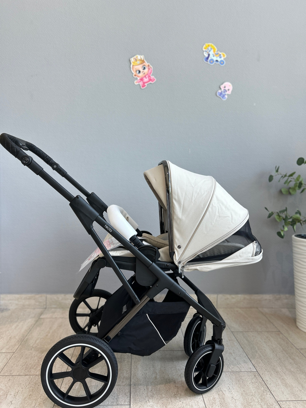 Коляска детская Peppy Tecla 2 в 1 Stone Chrome Edition (Бежевый)