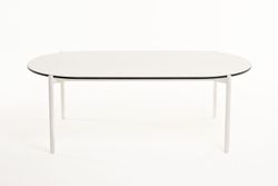 "Диего" журнальный стол из HPL 120х60 H40, каркас белый муар, цвет "молочный"